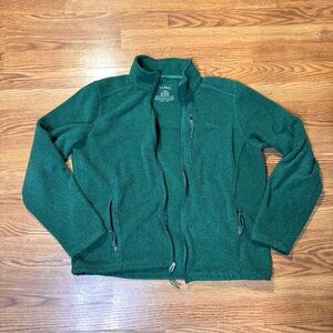 GREEN LL Bean fleece Polartec Men’s Zip up jacket L Regular